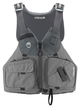 NRS Chinook Zippered Fishing Life Jacket - Silver - XXL