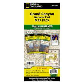 National Geographic National Parks Illustrated Trails Topographic Map Bundle - Arizona - Grand Canyon 3-Pack