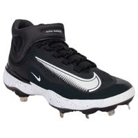 Nike Alpha Huarache Elite 4 Mid Men's Metal Baseball Cleats - 2024 Model in Black/White Grey Size 10.0