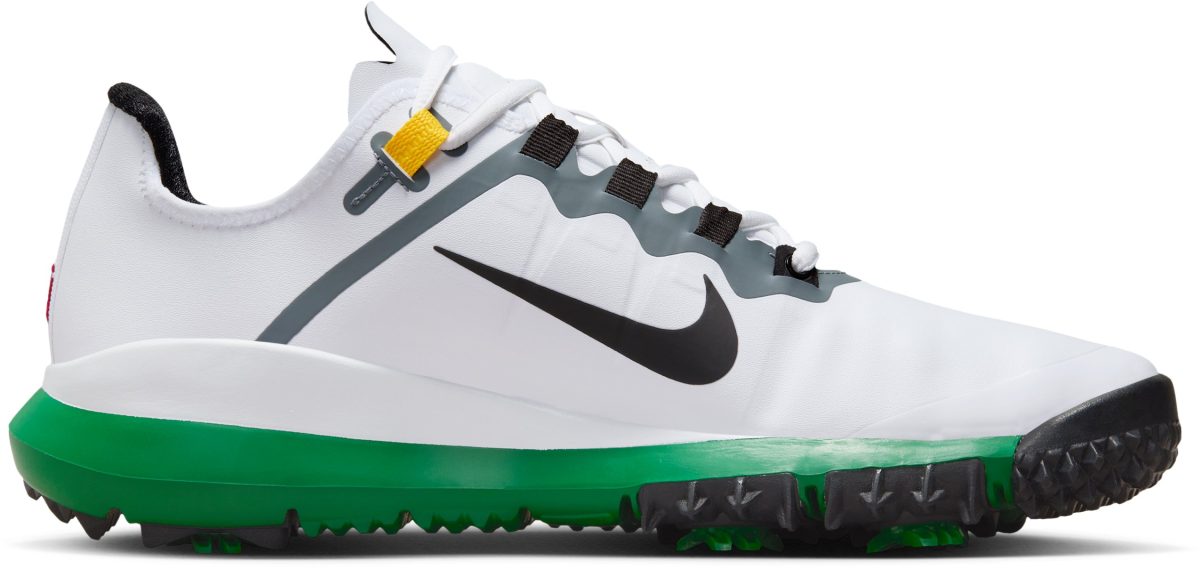 Nike TW Tiger Woods 13 Golf Shoes - White/Black/Pine Green/Cool Grey/Varsity Red - 9 - MEDIUM