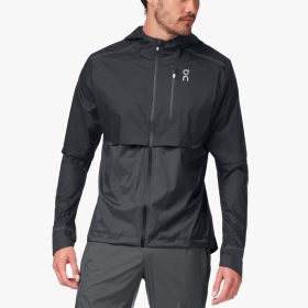 On Weather Jacket Men's Running Apparel Black/Shadow