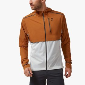 On Weather Jacket Men's Running Apparel Pecan/White