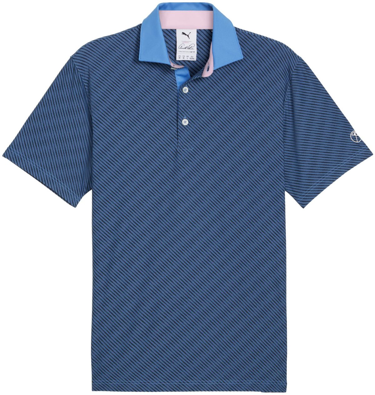 PUMA X AP Jacquard Stripe Men's Golf Polo - Arnold Palmer Collection - Blue, Size: Medium