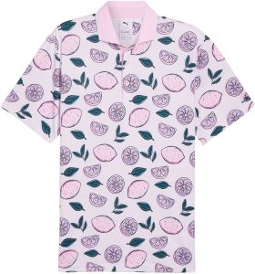 PUMA X AP Pink Lemonade Men's Golf Polo - Arnold Palmer Collection - Pink, Size: Small