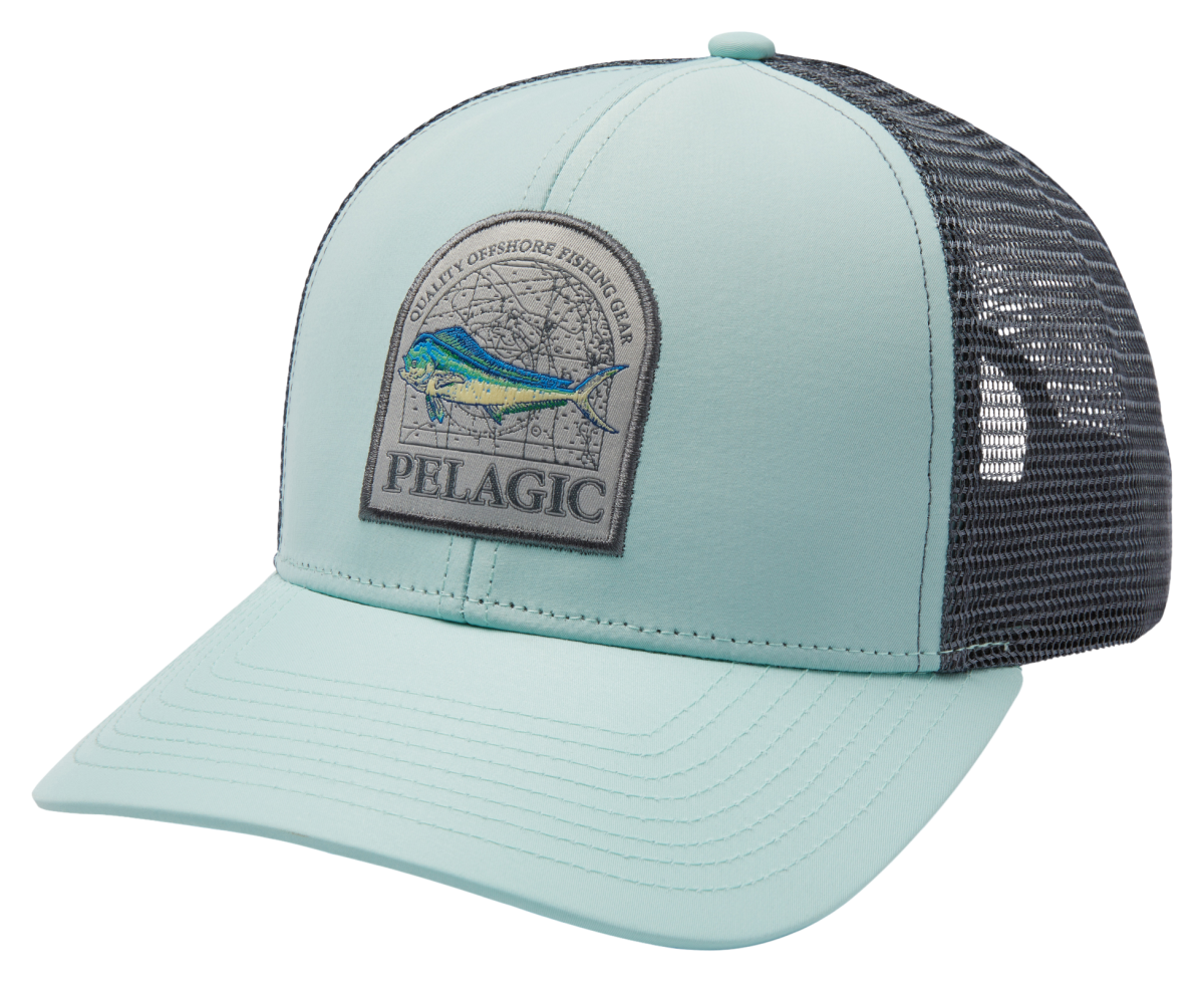 Pelagic Mapped Mahi Mesh-Back Snapback Trucker Cap