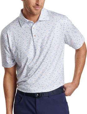 Peter Millar Everglades Performance Jersey Men's Golf Polo - White, Size: Medium