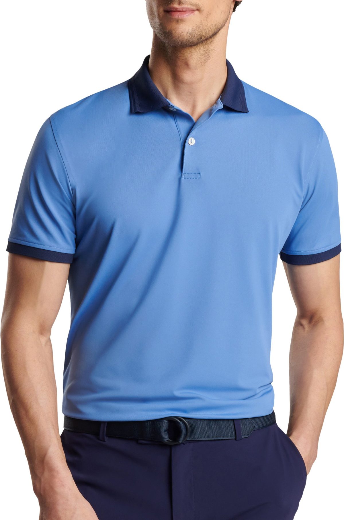 Peter Millar Forte Performance Mesh Men's Golf Polo - Blue, Size: Medium