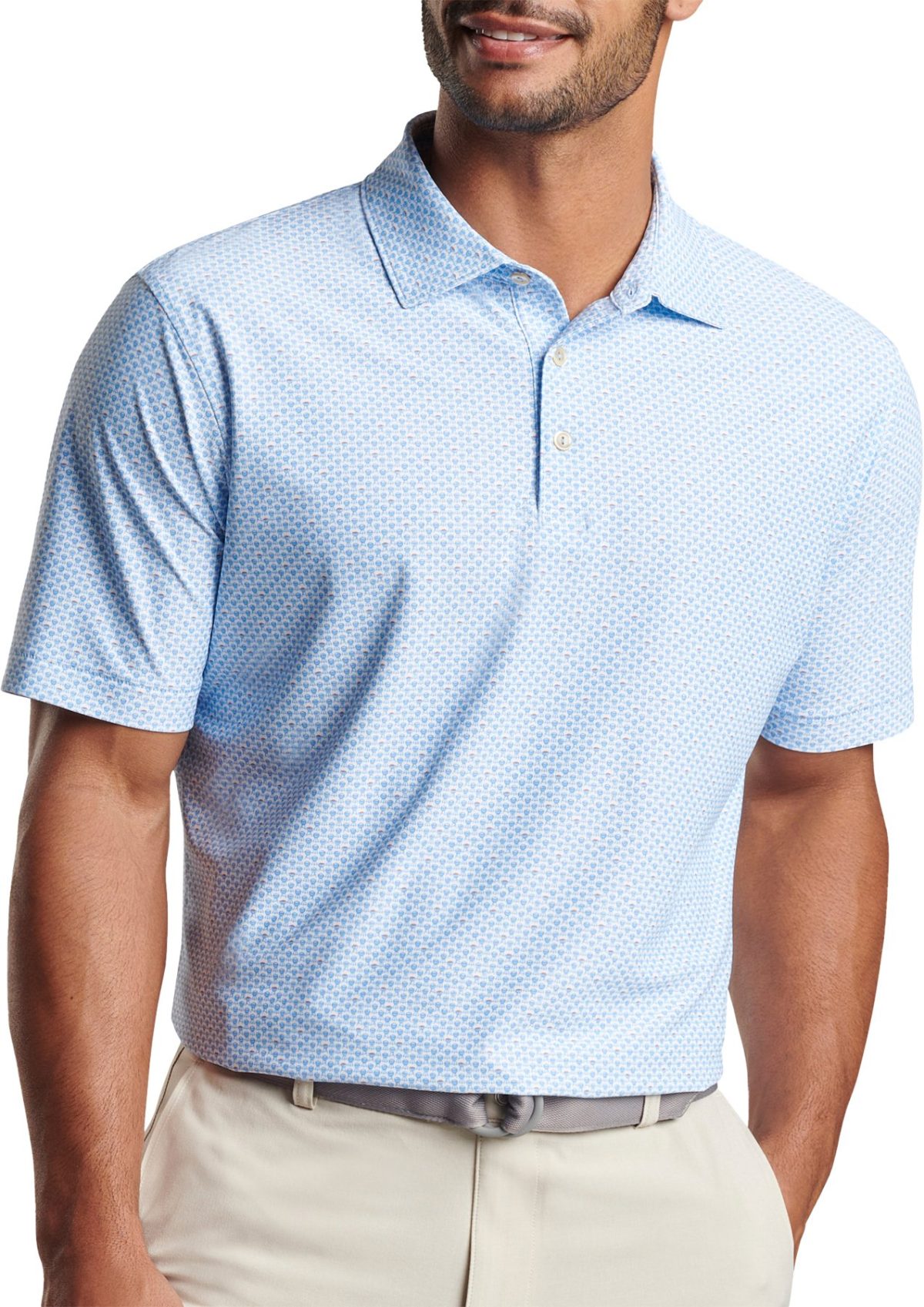 Peter Millar Grill & Chill Performance Mesh Men's Golf Polo - White, Size: Small