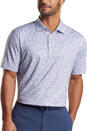 Peter Millar Groovy Performance Jersey Men's Golf Polo - White, Size: Large