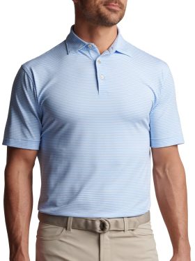 Peter Millar Hales Performance Jersey Men's Golf Polo - Blue, Size: Small