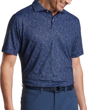 Peter Millar Infusions Performance Jersey Men's Golf Polo - Blue, Size: Large