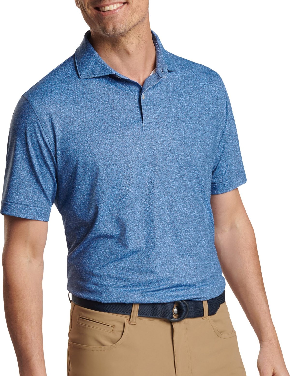 Peter Millar Radio Star Performance Jersey Men's Golf Polo - Blue, Size: Medium