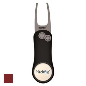 PitchFix Hybrid 2.0 Divot Repair Tool - w/o Ball Marker Gun/Red