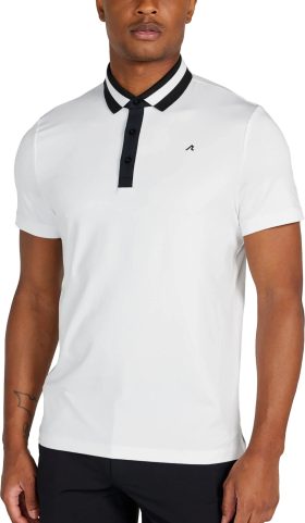 REDVANLY Baton Men's Golf Polo - White, Size: Medium