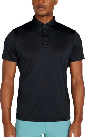 REDVANLY Sanborn Jacquard Men's Golf Polo - Black, Size: Small