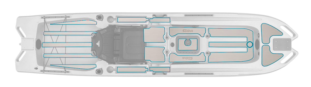 SeaDek 6mm Flooring Kit for the Ascend 133x Tournament Kayak - Cool Gray/Bahama Blue