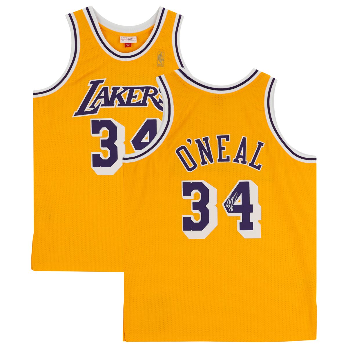 Shaquille O'Neal Los Angeles Lakers Autographed Mitchell & Ness Gold Authentic Jersey