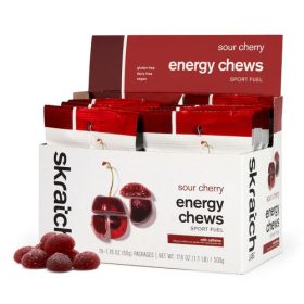 Skratch Labs | Skratch Energy Chews Sport Fuel Sour Cherry W/ Caffeine, 10-Pack