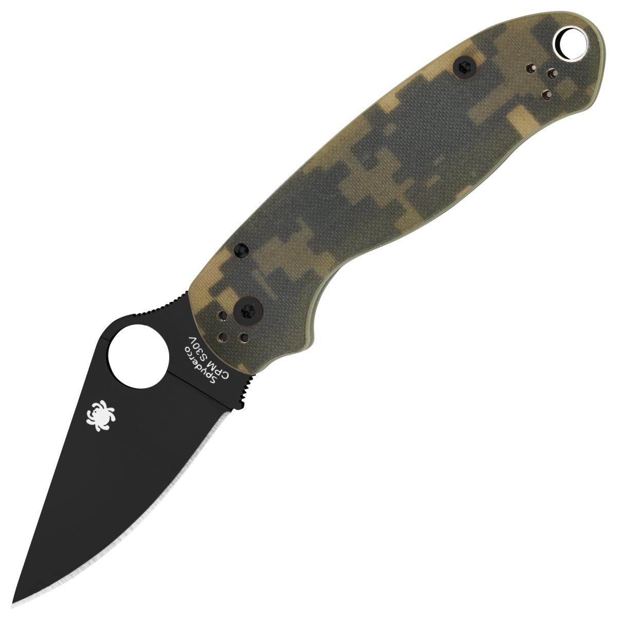 Spyderco Para 3 G-10 Digital Camo Black Blade Folding Knife