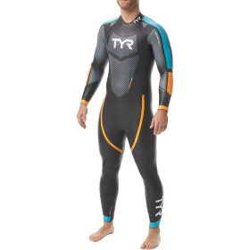 TYR Cat 2 Wetsuit - Men's Black/Blue/Orange, M