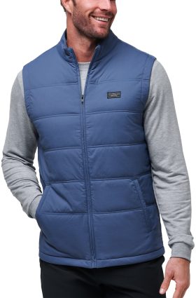 TravisMathew Palisades Puffer Men's Golf Vest - Blue, Size: Small