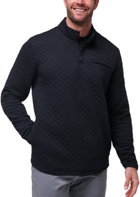 TravisMathew Transatlantic Men's Golf Pullover - Black, Size: Small