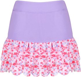 Turtles & Tees Junior Girls Sophia Layered Hem Golf Skort - Purple, Size: Medium (7/8)