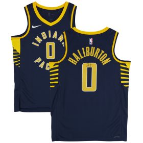 Tyrese Haliburton Indiana Pacers Autographed Nike Navy Icon Swingman Jersey