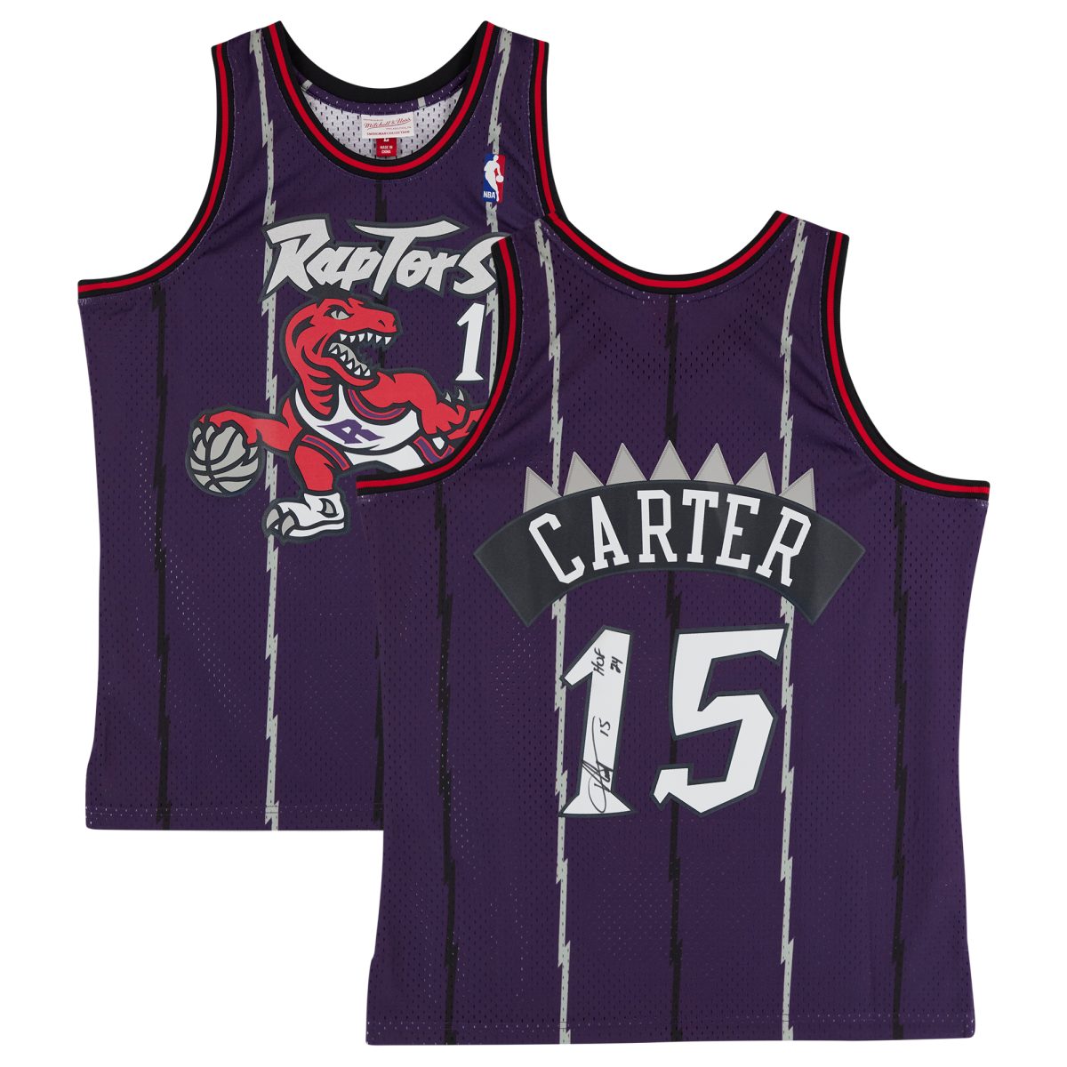 Vince Carter Toronto Raptors Autographed Mitchell & Ness Dark Purple 1998-99 Swingman Jersey with "HOF 24" Inscription