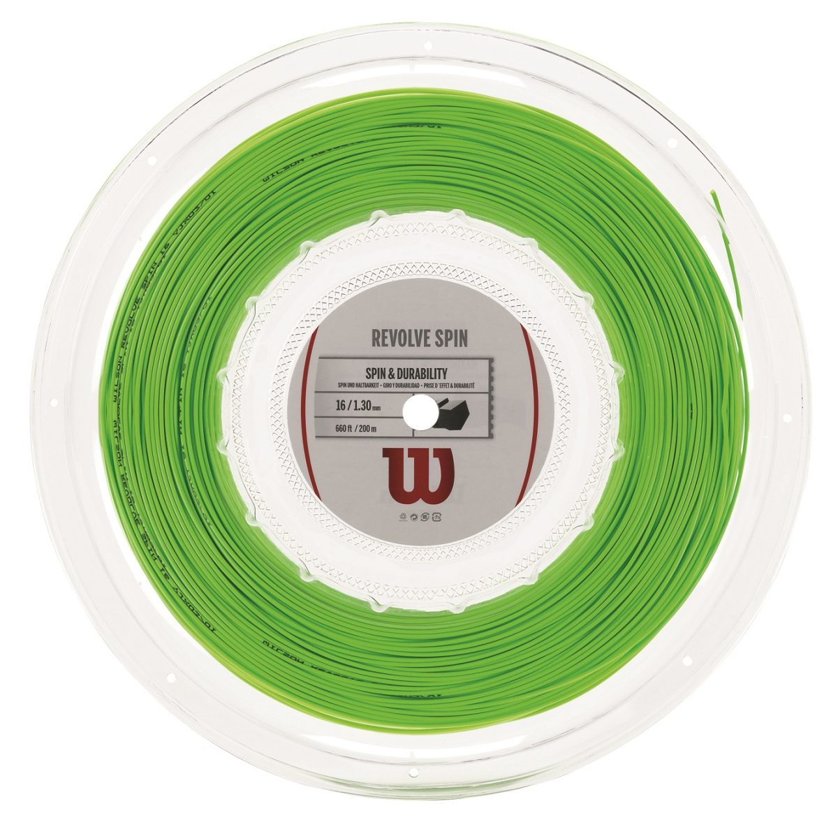 Wilson Revolve Spin 16g Green Tennis String (Reel)