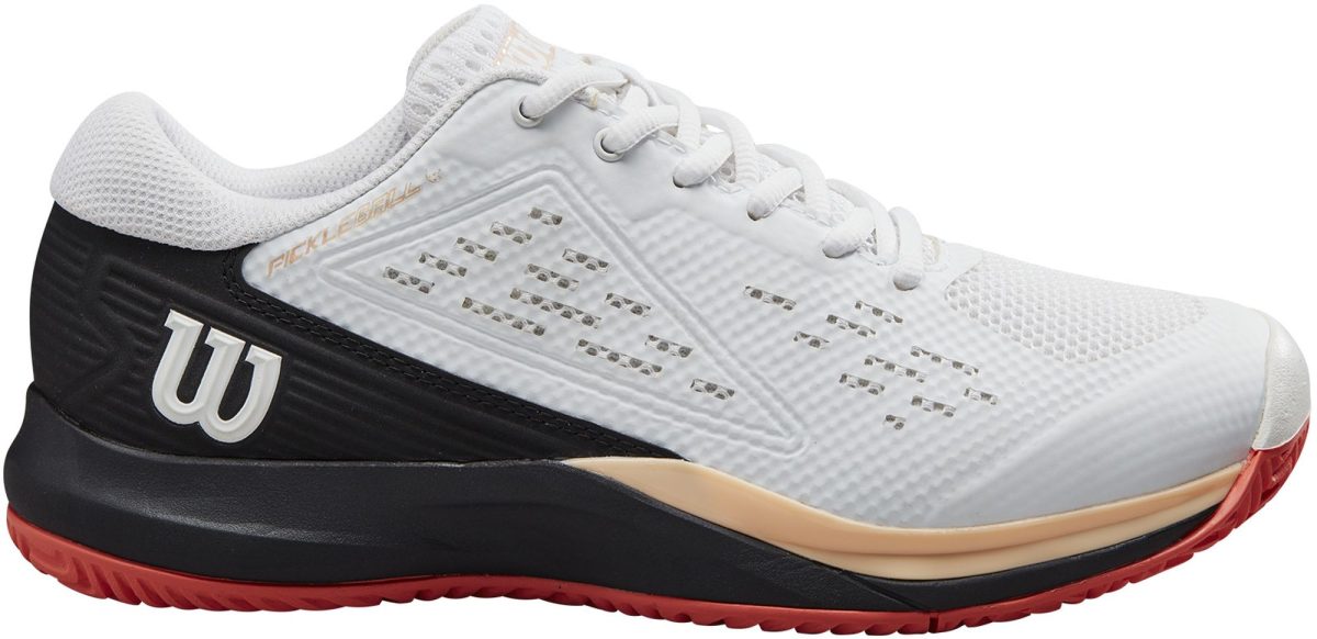 Wilson Women's Rush Pro ACE Pickler Pickleball Shoes (White/Black/Living Coral)