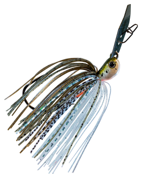 Z-Man Chatterbait JackHammer Evergreen Custom Bladed Jig - Green Pumpkin Shad - 1/2 oz.