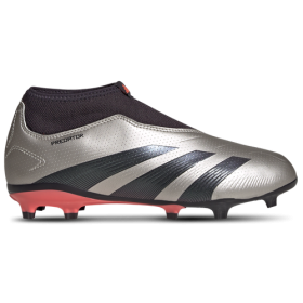 adidas Boys adidas Predator League Laceless FG - Boys' Grade School Soccer Shoes Platin Metallic/Aurora Black/Turbo Size 5.0