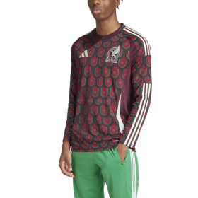 adidas Mens Mexico adidas Mexico 2024 Home Long Sleeve Soccer Jersey - Mens Multicolor Size XL