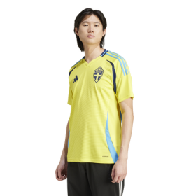 adidas Mens Sweden adidas Sweden 2024 Home Soccer Jersey - Mens Bright Yellow Size M