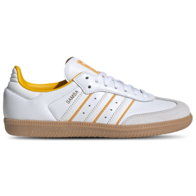 adidas Originals Boys adidas Originals Samba - Boys' Grade School Shoes White/Crystal White/Crew Yellow Size 4.5