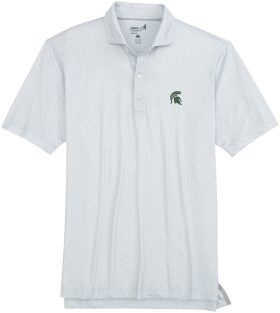 johnnie-O Michigan State Spartans Hinson Printed Jersey Performance Men's Golf Polo - Blue, Size: XXL