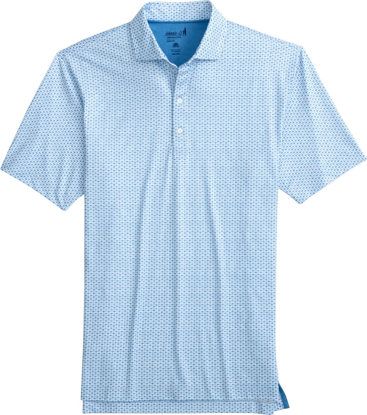 johnnie-O OMalley Printed Jersey Performance Men's Golf Polo - Blue, Size: Large