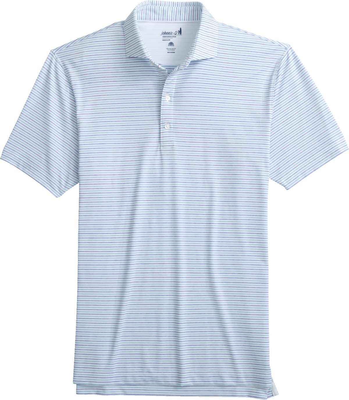 johnnie-O Vik Striped Performance Jersey Men's Golf Polo - Blue, Size: Medium