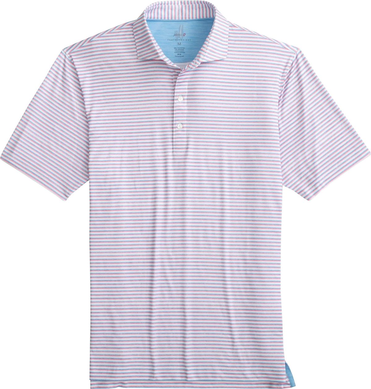 johnnie-O Warwick Striped Featherweight Performance Men's Golf Polo - Blue, Size: XXL