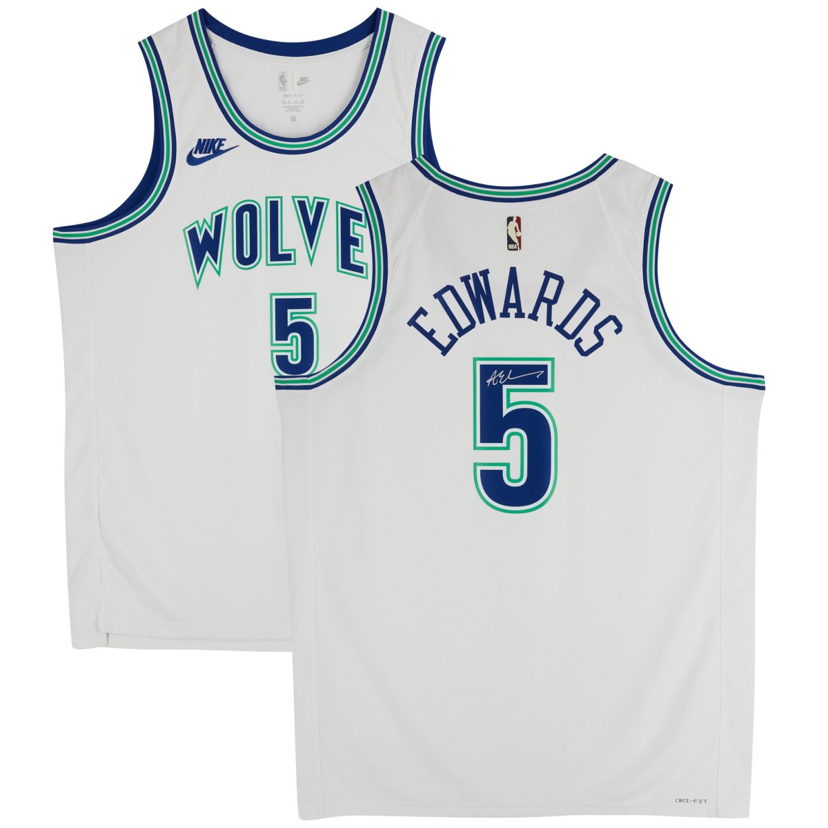 Anthony Edwards Minnesota Timberwolves Autographed White/Blue Nike City Edition 2023-24 Swingman Jersey