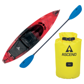 Ascend D10 Sit-In Recreational Kayak Package - Black/Red