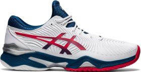 Asics Men's Court FF 2 Tennis Shoes (White/Mako Blue)