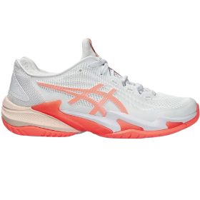 Asics Women's Court FF 3 Tennis Shoes (White/Sun Coral)