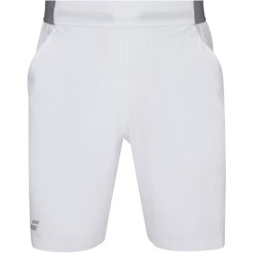 Babolat Men's Compete Tennis XLong Shorts w/ 9 Inch Inseam & Performance Polyester (White/White)