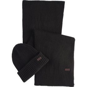 Barbour Crimdon Beanie & Scarf Gift Set Black, One Size