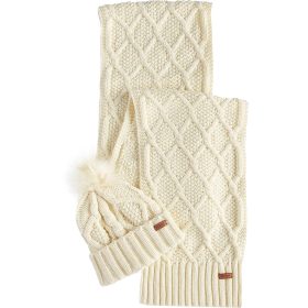 Barbour Ridley Beanie & Scarf Gift Set Cream, One Size