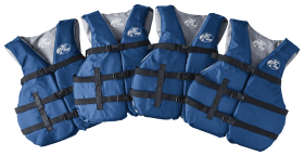 Bass Pro Shops Universal Life Jacket 4-Pack - Navy/Silver