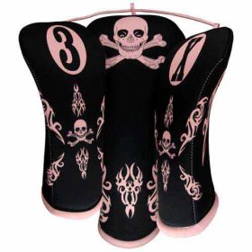 BeeJos Pink Skull Headcover Fariway #3/Pink Skull