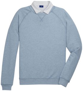 FootJoy French Terry Crewneck Men's Golf Sweater - Dove Heather Grey - Grey, Size: Small